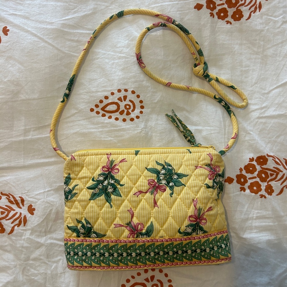 Vera Bradley Yellow Quilted Floral Crossbody